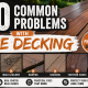 Featured image for an article about 10 common Ipe decking problems including fading, cracking, warping, mold, fastener issues, and maintenance tips.