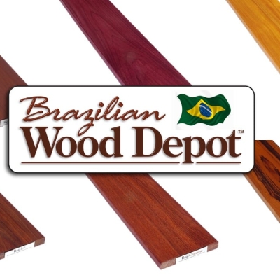 Brazilian Wood Depot hardwood decking boards featuring Ipe, Cumaru, Tigerwood, Garapa, and Massaranduba samples