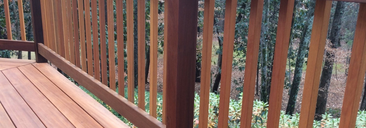 Ipe Dimensional Lumber Deck Railing Ipe deck railing and decking built with Ipe posts, rails, and dimensional lumber