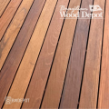 Narrow-width Ipe 1x4 decking with smooth surface and natural brown tones
