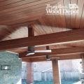 Covered outdoor ceiling finished with Ipe V-Groove tongue and groove boards for a clean, dimensional hardwood ceiling appearance.
