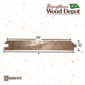 Technical diagram of Ipe 1×6 V-Groove tongue and groove board showing exact face width, net dimensions, and profile shape for Ipe hardwood ceilings.
