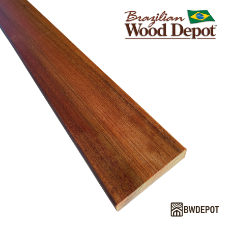 Single Ipe 5/4×4 deck board showing rich brown grain and smooth texture for heavy-duty ipe hardwood decking.