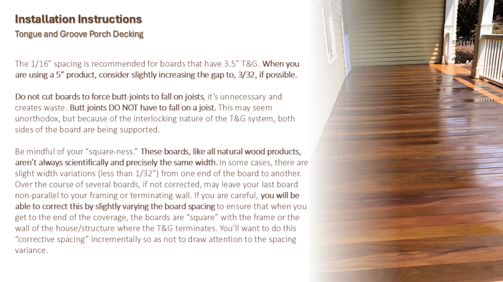 Slide describing spacing recommendations for 3.5