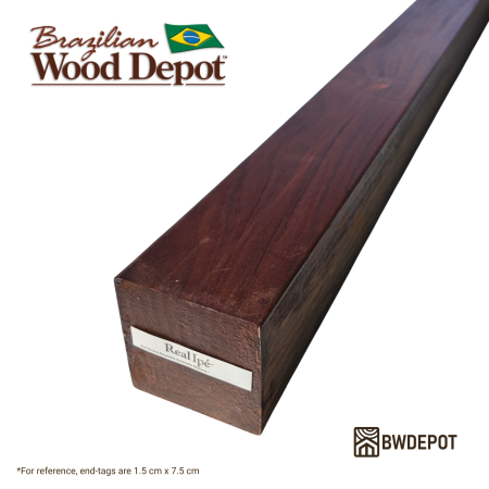 Ipe 4×4 post showing rich brown grain and smooth milled surfaces, ideal for premium Ipe hardwood decking structures.