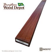 Close-up of a smooth Ipe 2×4 board showing rich brown grain and clean milled edges, ideal for premium Ipe hardwood decking projects.