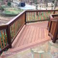 Ipe deck railing featuring 2×4 rails and balusters, demonstrating the stability and refined appearance of premium Ipe hardwood decking components.