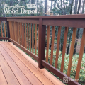 Ipe deck railing built with 2×4 rails and smooth hardwood balusters, demonstrating long-term durability and refined grain for Ipe decking projects.