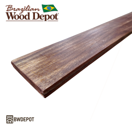 Brown Balau 1×6 tongue and groove hardwood board showing smooth face and subtle grain pattern