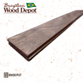 Brown Balau 1×4 tongue and groove porch board showing smooth face and straight grain