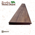 Brown Balau tongue and groove board face with refined grain; designed for hardwood ceiling and protected cladding applications.