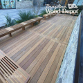 Commercial plaza featuring Ipe decking with integrated seating and clean linear layout