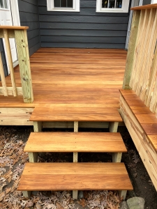 Garapa 1x6 decking stairs installed with stainless steel surface screws