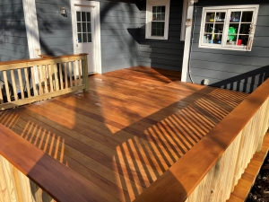 Garapa 1x6 decking corner detail with stainless steel surface screws