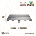 Ipe deck tiles 24x48 dimensions showing 24 by 48 size and 1.5 inch thickness