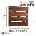 Red Balau Deck Tiles dimension graphic showing 24 inch by 24 inch size and 1-3/16 inch thickness