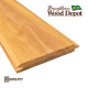 Garapa 1x6 V-Groove tongue and groove board close-up showing golden hardwood grain for ceiling, soffit, and garapa cladding applications