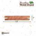 Garapa Decking 5/4x6 Grooved board dimensions 1 inch thick by 5.5 inches wide