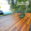 Garapa Decking 5/4x6 Grooved installed on lakeside deck using hidden fasteners