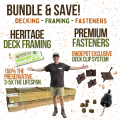Garapa Decking bundle with Heritage Deck Framing and premium hidden fasteners