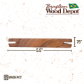 Garapa 1x6 grooved decking profile showing thickness and width dimensions