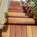 Garapa 5/4x6 decking boards installed on exterior deck stairs