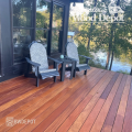 Installed Garapa decking 5/4x6 on residential deck with natural wood tones