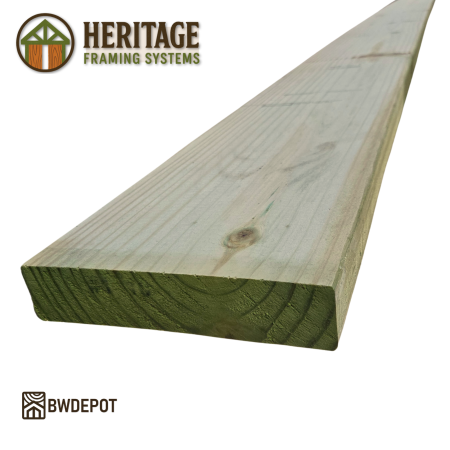 Heritage 2×8 UC4B pressure-treated deck framing lumber made from #1 grade Southern Yellow Pine for premium structural deck framing