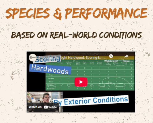 Brazilian hardwood species performance chart based on real-world exterior conditions
