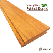 Garapa RainScreen siding board with hidden fastener profile from Brazilian Wood Depot