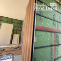 Brown Balau RainScreen siding corner installation showing hidden fastener system