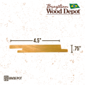 Garapa RainScreen siding profile measuring 4.5 inches wide by 0.75 inches thick