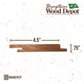 Cross-section dimensions of Massaranduba RainScreen Siding from Brazilian Wood Depot showing the 4.5-inch face and 3/4-inch thickness.