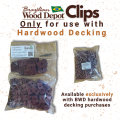 Complete BWD Hidden Deck Clip package including clips, screws, and installation bit for Ipe decking.