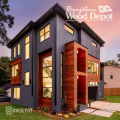 Modern architectural building featuring Cumaru RainScreen Siding and premium hardwood cladding