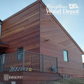Modern home finished with Tigerwood RainScreen Siding and hidden-fastener hardwood cladding