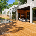 Garapa hardwood decking and matching Garapa RainScreen siding from Brazilian Wood Depot