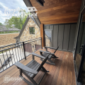 Brown Balau tongue and groove ceiling with matching hardwood decking