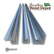 BWD aluminum rain-screen siding trim profiles for Ipe siding including outside corner, J-mold and inside corner trim.